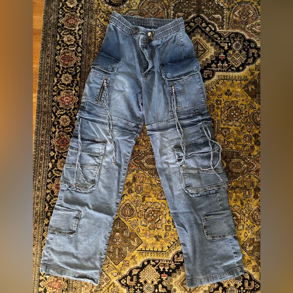 Stylish Blue Cargo Jeans